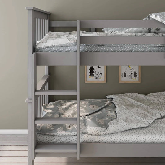 Carra Grey Bunk Bed - Single Bunk Bed Frame ModelBedroom