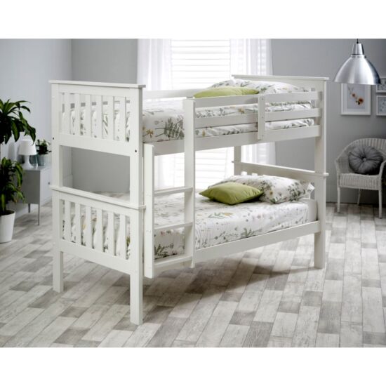 Carra White Bunk Bed ModelBedroom