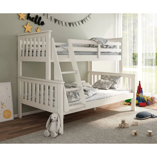 Carra White Triple Sleeper - Children White Triple Bunk Bed ModelBedroom