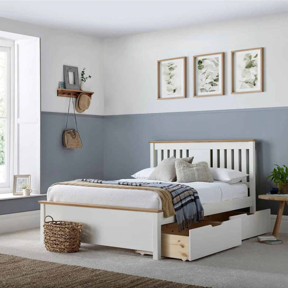 Chester White Bed Double - White Double Bed ModelBedroom