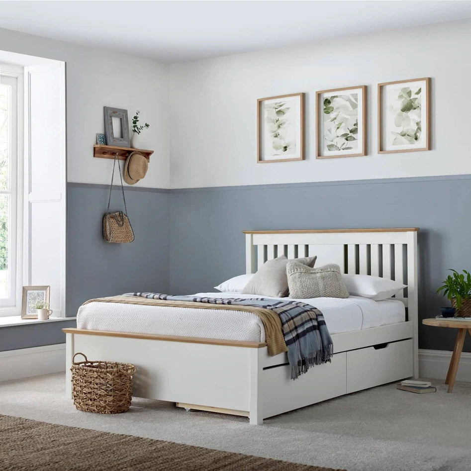 Chester White Bed Double - White Double Bed ModelBedroom