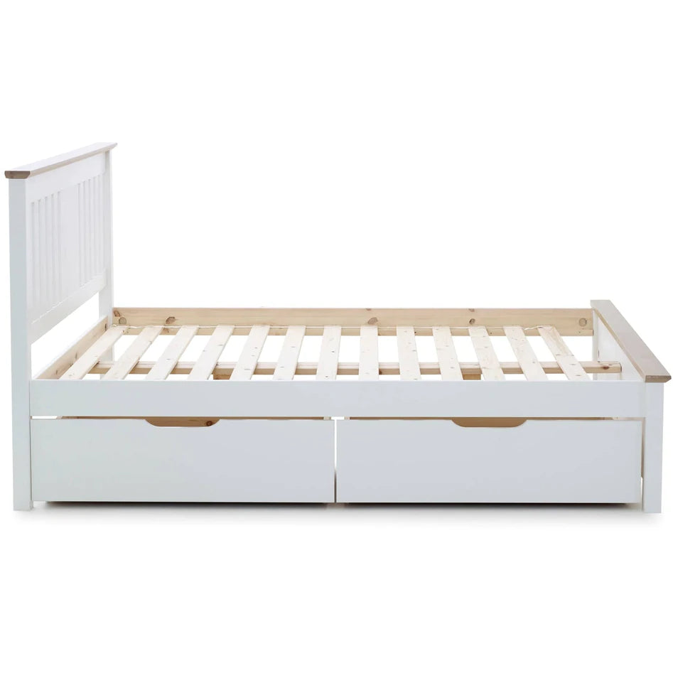 Chester White Bed Double - White Double Bed ModelBedroom