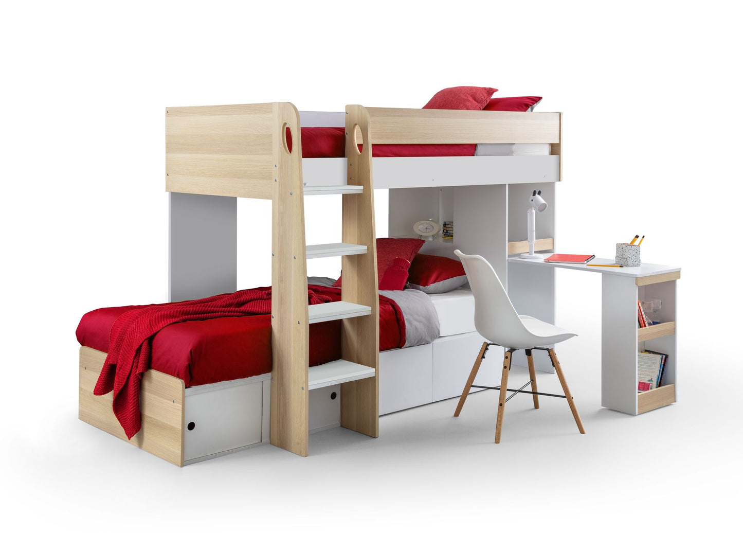 Eclipse Bunk Bed Scandinavian Oak & White ModelBedroom