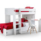 Julian Bowen Eclipse Bunk Bed - Kids White Bunk Bed with Desk and Storage ModelBedroom