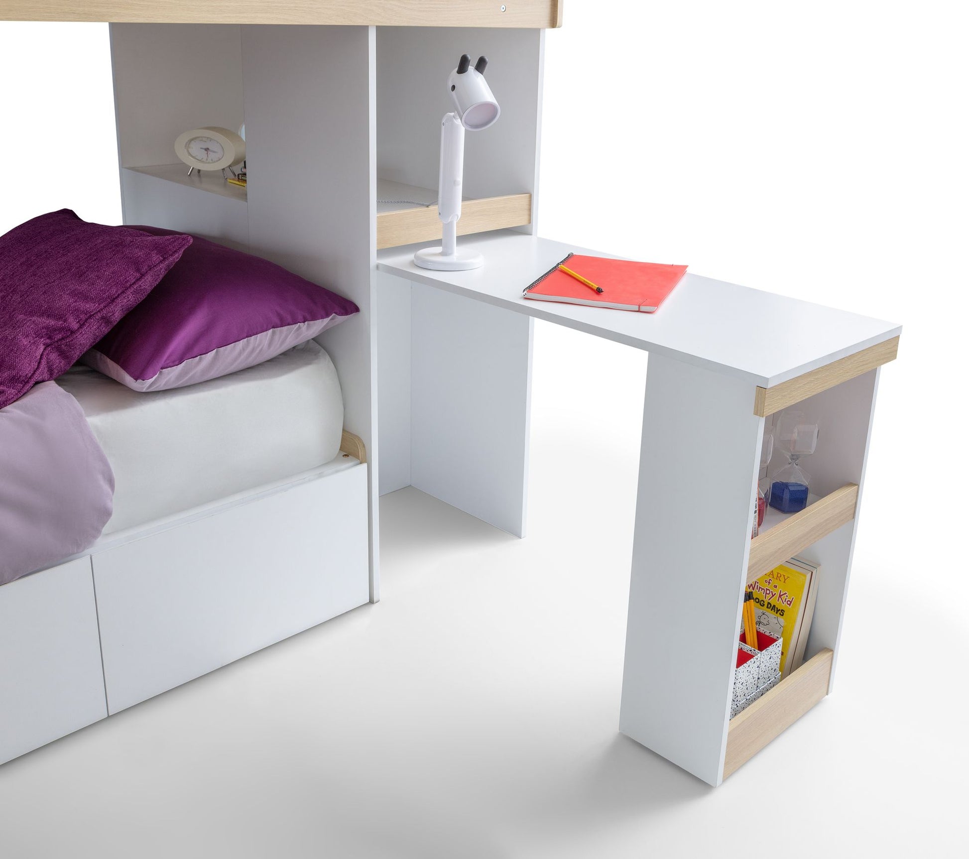 Eclipse Bunk Bed Scandinavian Oak & White ModelBedroom