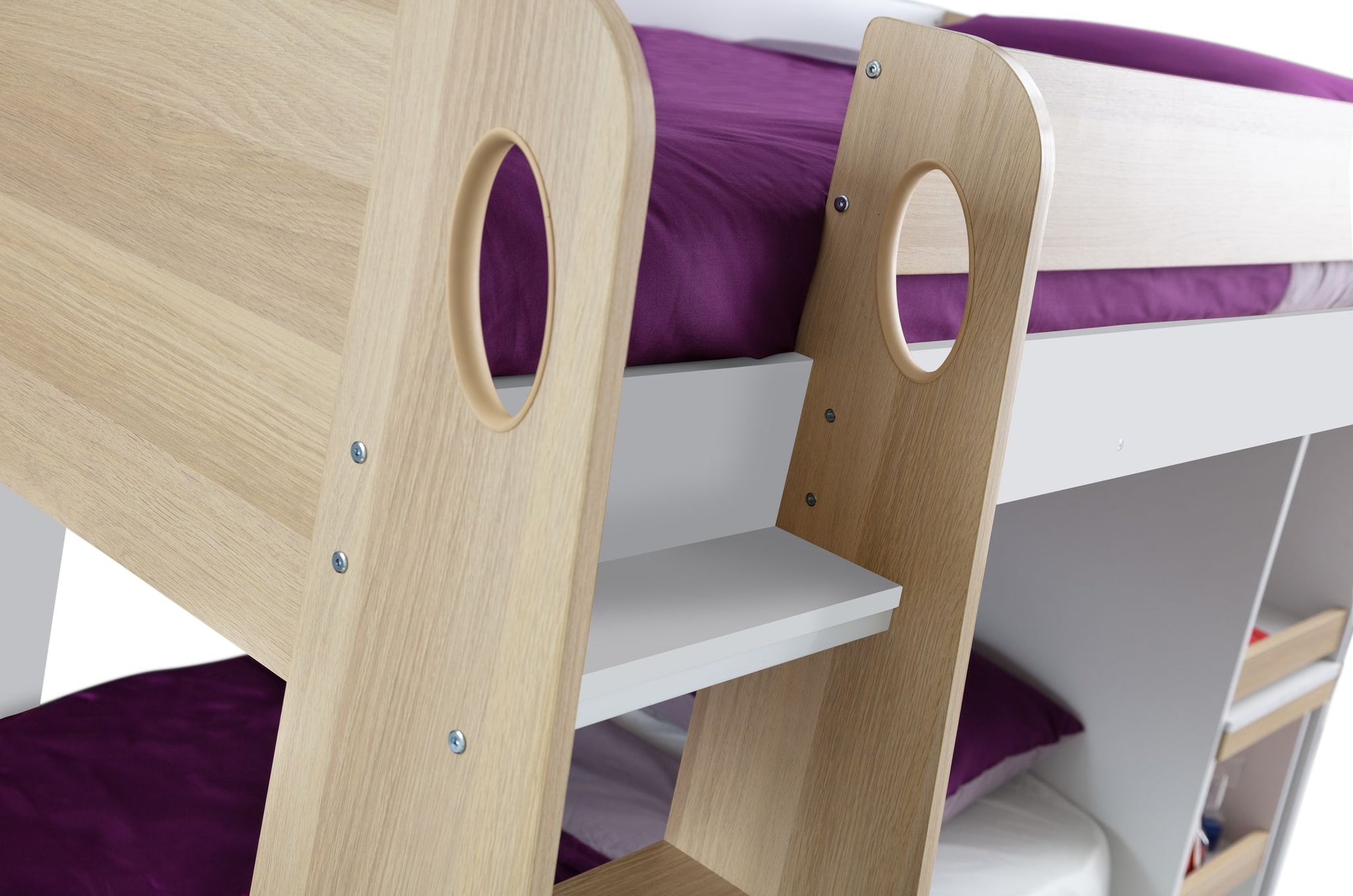 Eclipse Bunk Bed Scandinavian Oak & White ModelBedroom