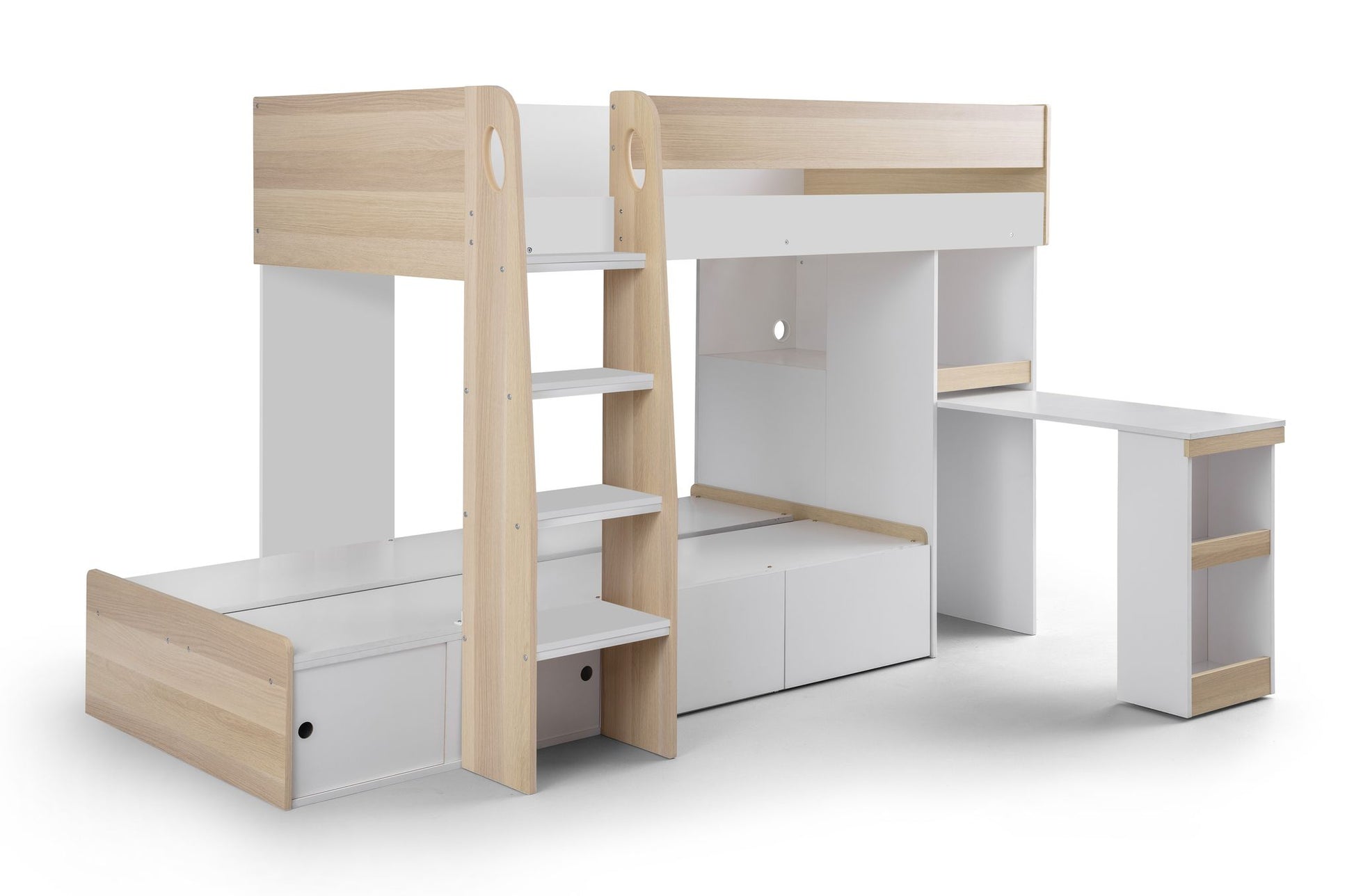 Eclipse Bunk Bed Scandinavian Oak & White ModelBedroom