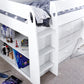 Ersa White Mid Sleeper Set - Mid Sleeper With Desk and Storage ModelBedroom