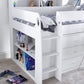 Ersa White Mid Sleeper Set - Mid Sleeper With Desk and Storage ModelBedroom
