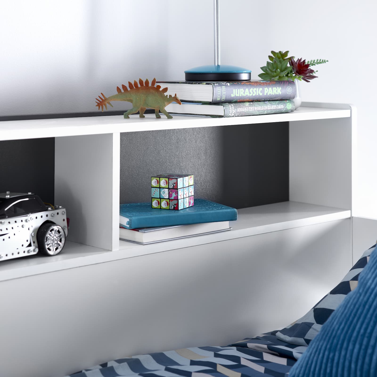 Ersa Grey and White Mid Sleeper - Kids Mid Sleeper With Desk and Storage ModelBedroom