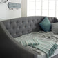 Flair Aurora Grey Fabric Daybed With Trundle ModelBedroom