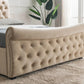 Flair Lucinda Chesterfield Side Lift Ottoman Bed Cream ModelBedroom