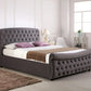 Flair Lucinda Chesterfield Side Lift Ottoman Bed Silver Velvet ModelBedroom