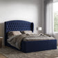 Flair Winged Velvet Adelina Ottoman Bed - Navy Winged Ottoman Bed Frame ModelBedroom