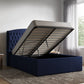 Flair Winged Velvet Adelina Ottoman Bed - Navy Winged Ottoman Bed Frame ModelBedroom