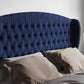 Flair Winged Velvet Adelina Ottoman Bed - Navy Winged Ottoman Bed Frame ModelBedroom