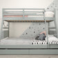 Flair Ollie Triple Wooden Bunk Bed With Drawers - Triple Sleeper Bunk Bed ModelBedroom