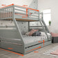 Flair Ollie Triple Wooden Bunk Bed With Drawers - Triple Sleeper Bunk Bed ModelBedroom