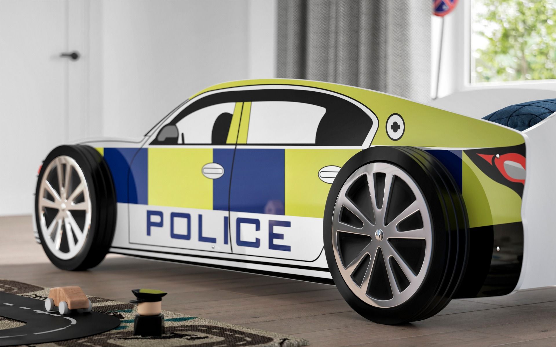 Flair UK Police Car Bed - Kids Police Car Bed - Kids Police Car Theme Bed ModelBedroom