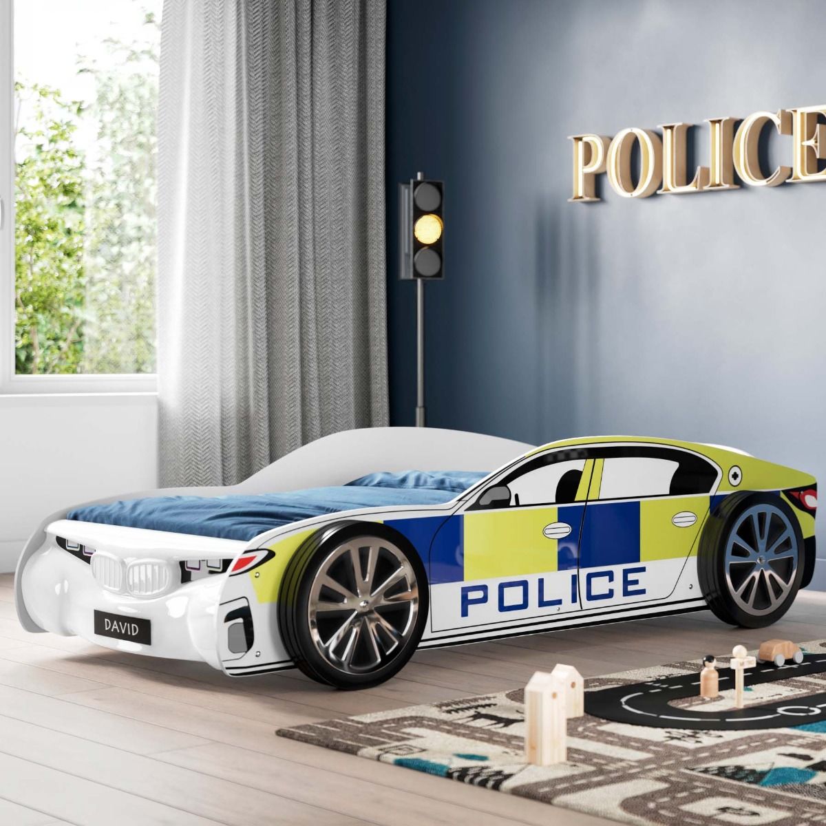 Flair UK Police Car Bed - Kids Police Car Bed - Kids Police Car Theme Bed ModelBedroom