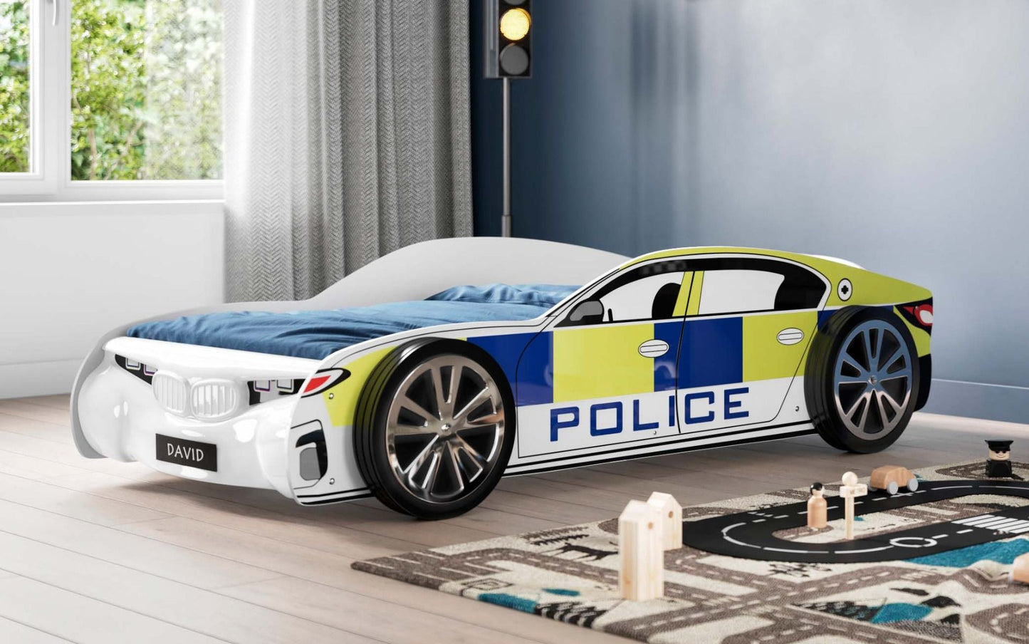 Flair UK Police Car Bed - Kids Police Car Bed - Kids Police Car Theme Bed ModelBedroom