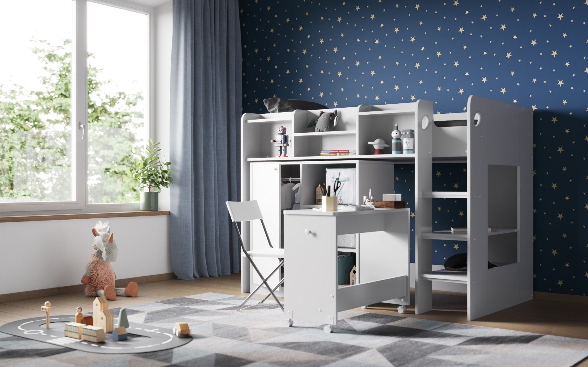 Flair Wizard Junior High Sleeper Workstation ModelBedroom