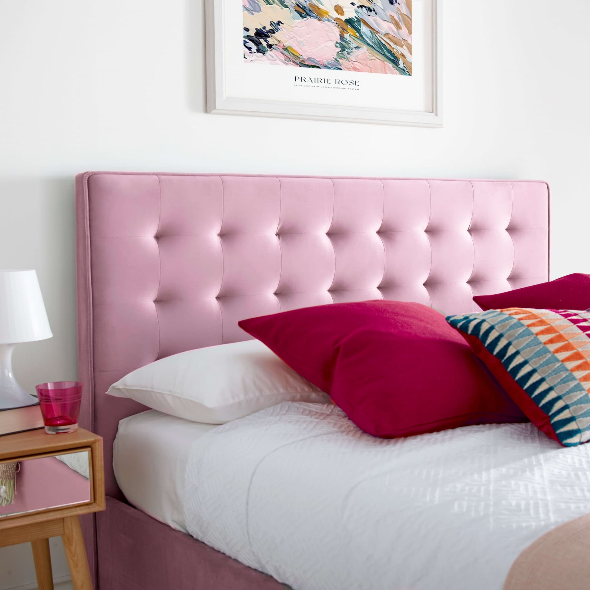Bedmaster Kingham Pink Velvet Ottoman Bed - Pink Ottoman Bed ModelBedroom