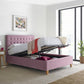 Bedmaster Kingham Pink Velvet Ottoman Bed - Pink Ottoman Bed ModelBedroom