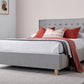 Kingham Grey Velvet Ottoman Bed - King Size ModelBedroom