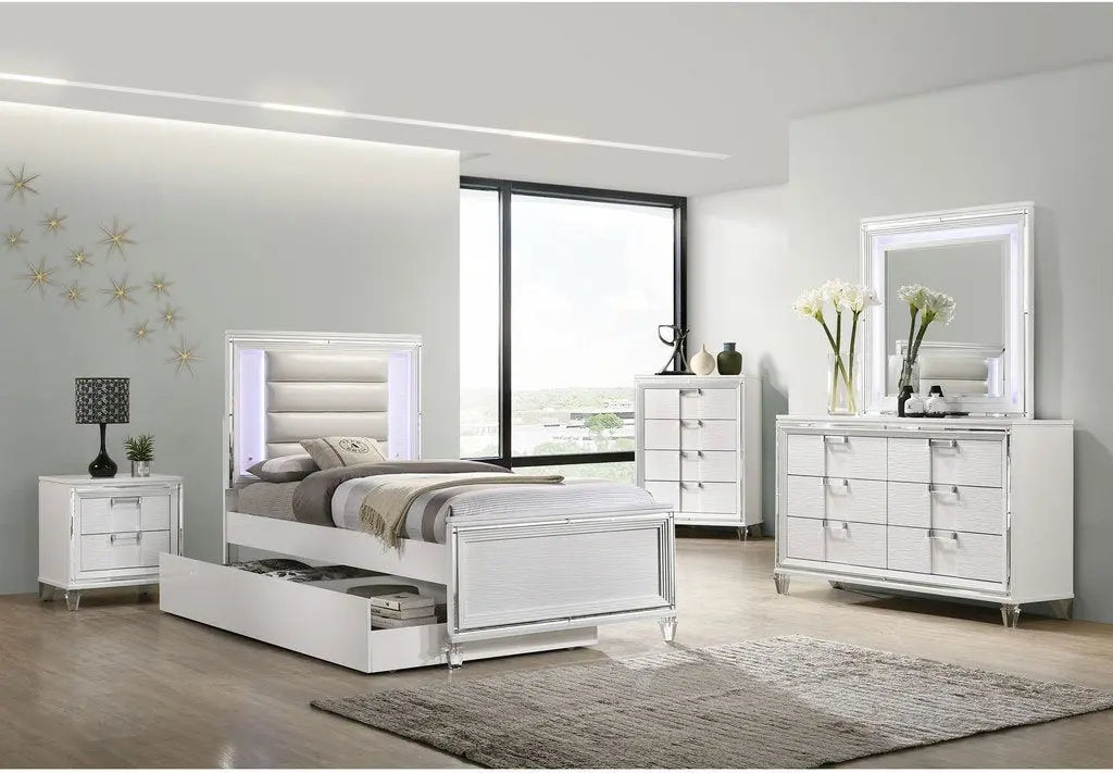 MDR Posh White 4 Piece Twin Bedroom Set ModelBedroom