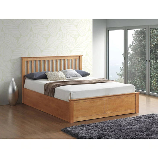 Malmo Oak Wooden Ottoman Bed - Double ModelBedroom