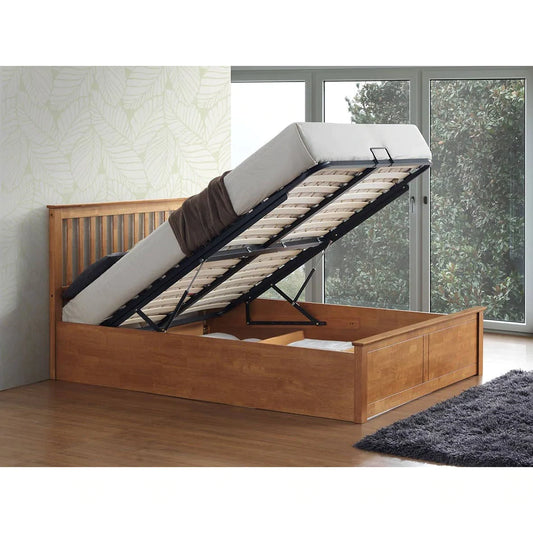 Malmo Oak Wooden Ottoman Bed - Double ModelBedroom
