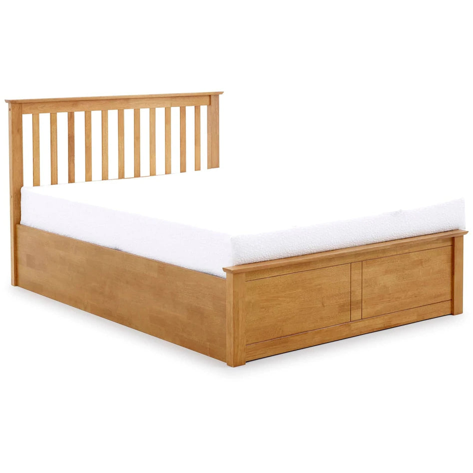 Malmo Oak Wooden Ottoman Bed - King Size ModelBedroom