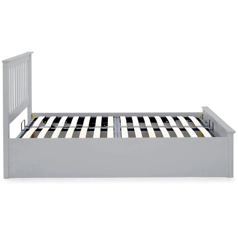 Malmo Pearl Grey Wooden Ottoman Bed - Double ModelBedroom