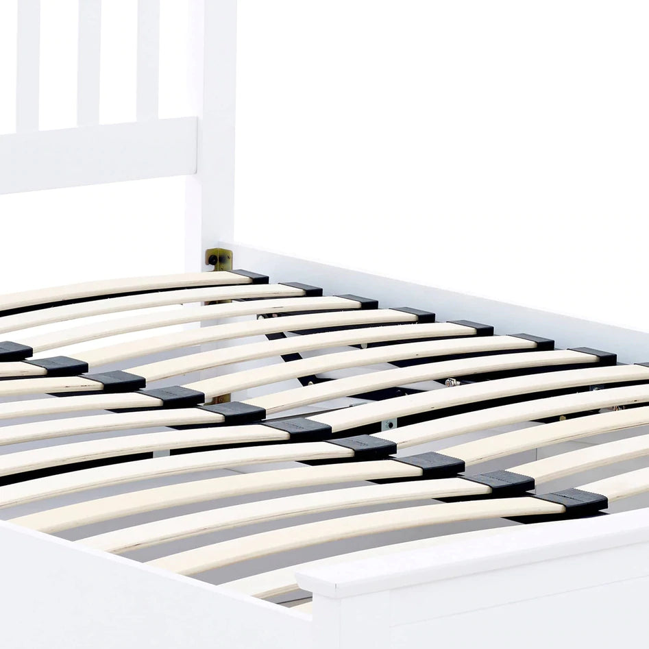 Malmo White Wooden Ottoman Bed - Double ModelBedroom