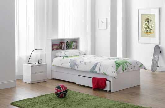 Manhattan Bookcase Bed 90CM - Kids Bookcase Bed Single ModelBedroom