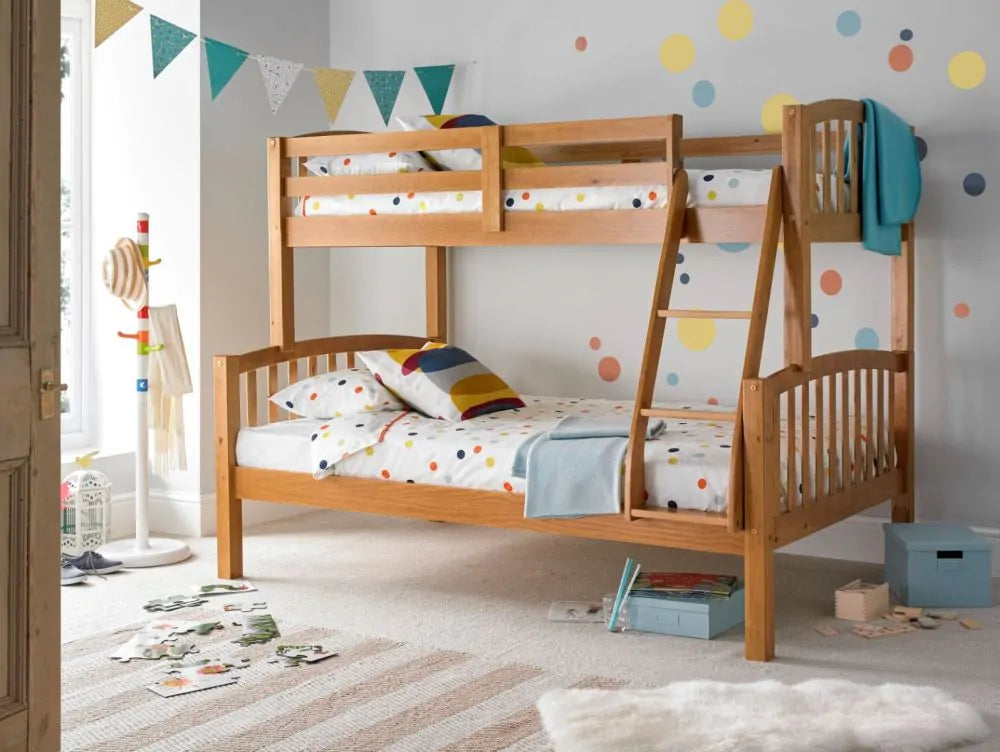 Mya Pine Triple Sleeper Bunk Bed - Solid Pine Triple Bunk Bed ModelBedroom