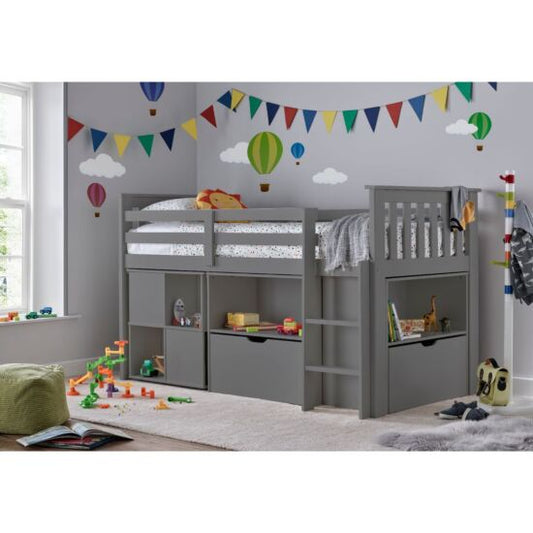 Milo Grey Sleep Station Desk Storage Bed ModelBedroom