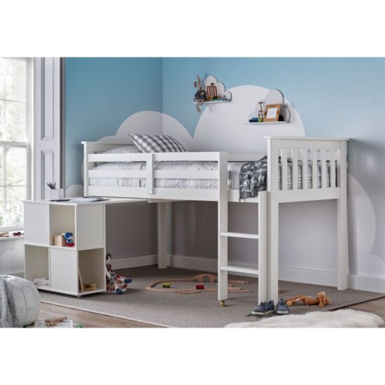 Milo White Sleep Station Desk Storage Bed ModelBedroom