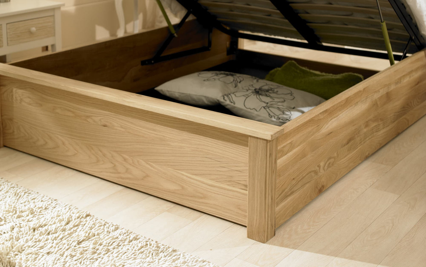 Monaco Solid Oak Ottoman Bed ModelBedroom