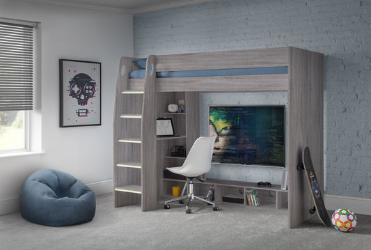 Nebula Gaming Bed Grey Oak - Teenage Gaming Pod Bed ModelBedroom