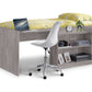 Neptune Mid Sleeper Grey Oak - Kids Mid Sleeper with Desk and Storage ModelBedroom