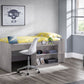 Neptune Mid Sleeper Grey Oak - Kids Mid Sleeper with Desk and Storage ModelBedroom