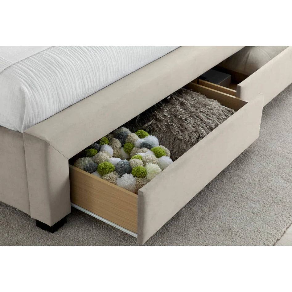 Newton Warmstone Velvet 4 Drawer Storage Bed - Double ModelBedroom