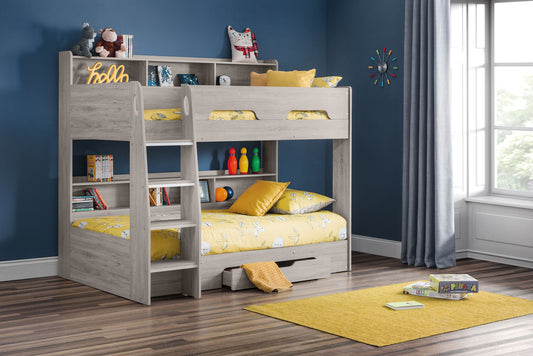 Orion Bunk Bed Grey Oak - Orion Bunk Bed with Storage Drawer ModelBedroom