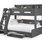 Orion Triple Sleeper Anthracite - Kids Triple Sleeper with Storage Drawer ModelBedroom