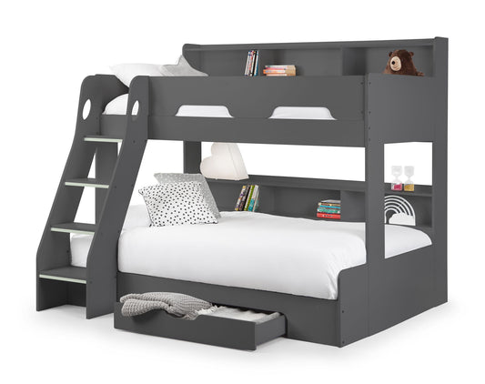 Orion Triple Sleeper Anthracite - Kids Triple Sleeper with Storage Drawer ModelBedroom