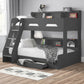 Orion Triple Sleeper Anthracite - Kids Triple Sleeper with Storage Drawer ModelBedroom