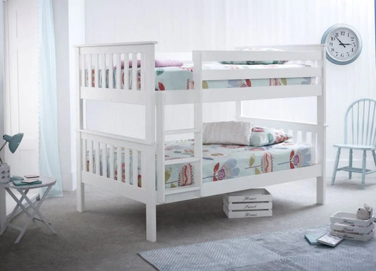 Oslo White Quadruple Bunk Bed - Double Bunk Bed White ModelBedroom