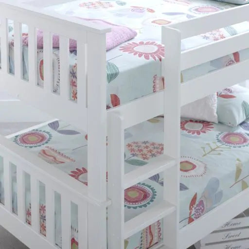 Oslo White Quadruple Bunk Bed - Double Bunk Bed White ModelBedroom